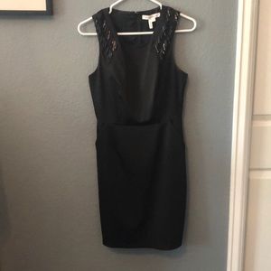BCBG Beaded Tassel Neckline Dress
